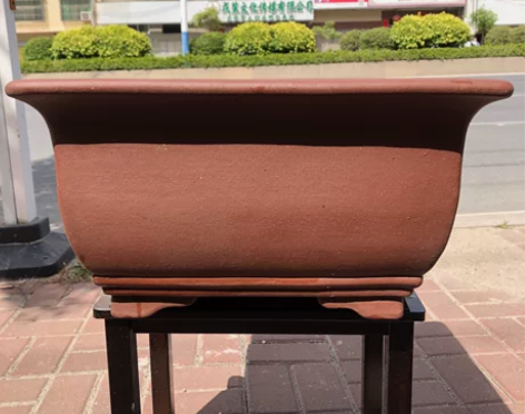 90年代老紫砂盆 陶青园早期老紫泥四方盆 ...