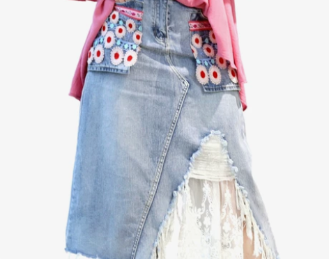 2019新款 设计感波西米亚民族风绣花拼蕾...