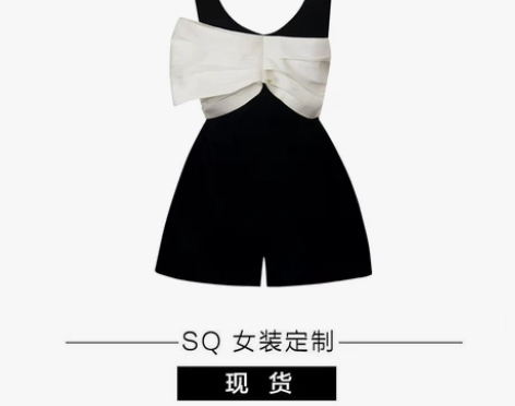 SQ 新款法式复古轻熟风白色蝴蝶结名媛气质...