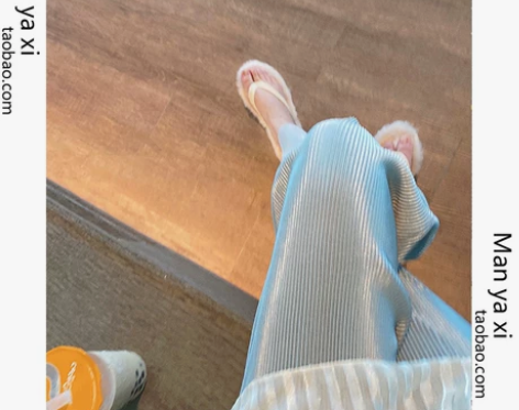 2022年新款九分裤百褶休闲裤显瘦百搭宽松...