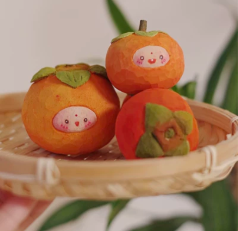 柿柿如意｜原创手工木雕 Hi，祝你柿柿如意...