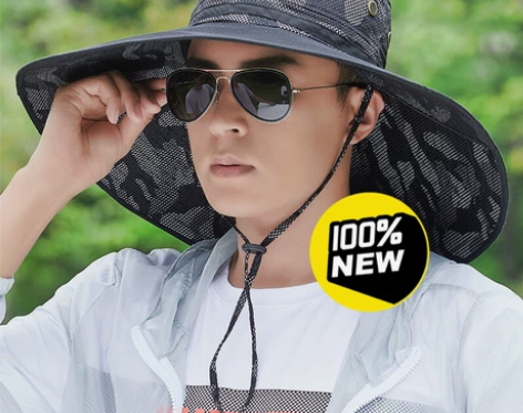 15cm大帽檐帽子男遮阳帽钓鱼帽大帽沿防嗮防紫外线渔夫帽夏季...