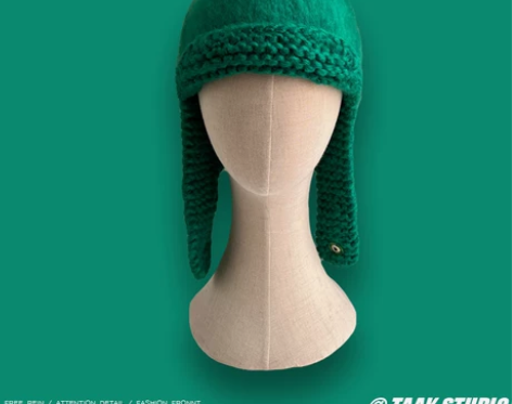 韩国ins手工毛绒针织帽子女冬季纯色飞行帽...