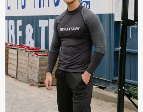 长袖游泳衣男套装大码潜水服速干防晒浮潜水母...