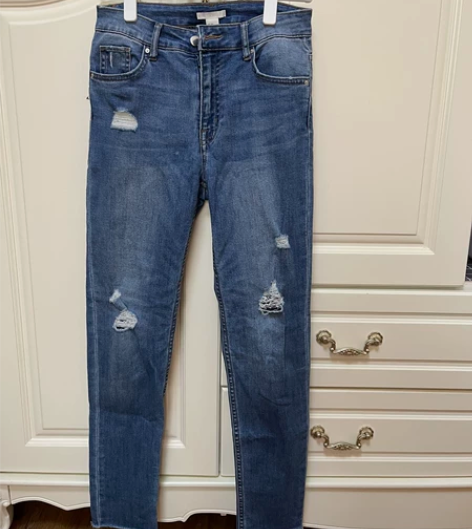 HM弹力破洞牛仔裤 155/68A 腰围6...