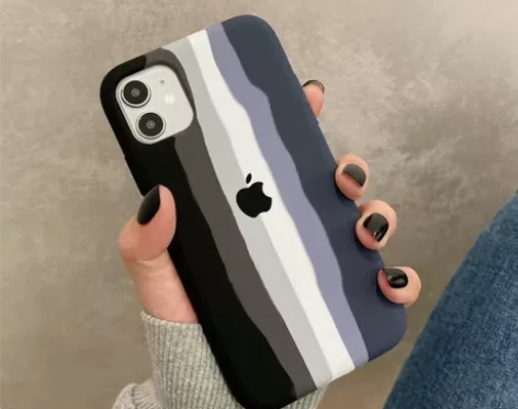 水墨画情侣苹果13手机壳12液态硅胶x/x...