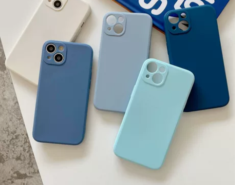 适用苹果14魔方直边液态硅胶手机壳ipho...