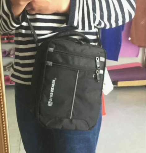 竖款单肩包瑞士军刀包男士斜挎包帆布男商务小...