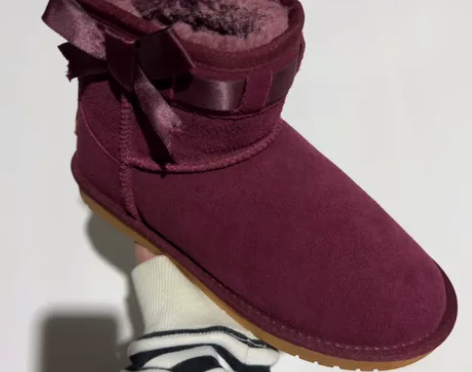 B47全新真牛皮雪地靴防滑保暖加厚女鞋低筒...