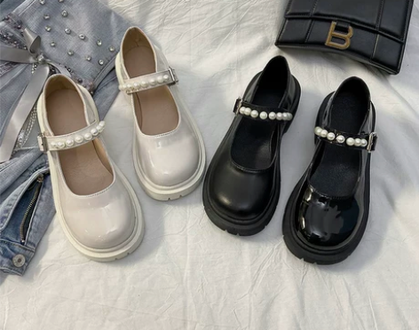 新款圆头玛丽珍小皮鞋女英伦风厚底复古单鞋