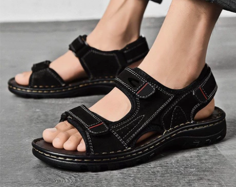 德国骆驼动感男鞋夏季凉鞋男士真皮透气大码4...