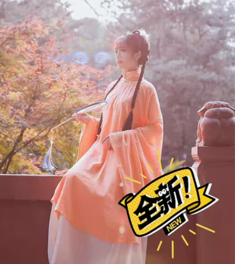 华香凝立领斜襟长衫M码 面料有点像丝麻类的...