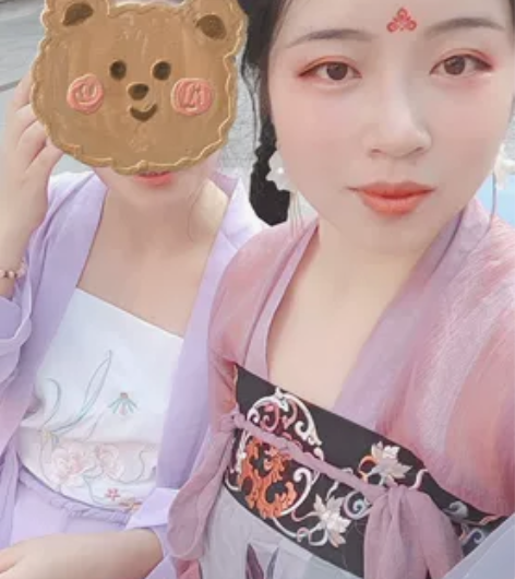 都城南庄汉服女原创齐胸襦裙拼色裙两件套套装...