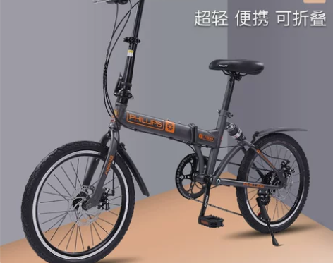 菲利普儿童折叠自行车小男孩女童中大单车5-...