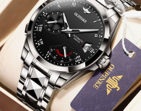 瑞士欧品客正品牌商务手表男士全自动机械表夜...