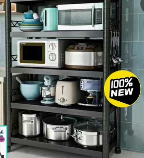 【全品包邮】厨房联锁架收纳架多层万向轮收纳...