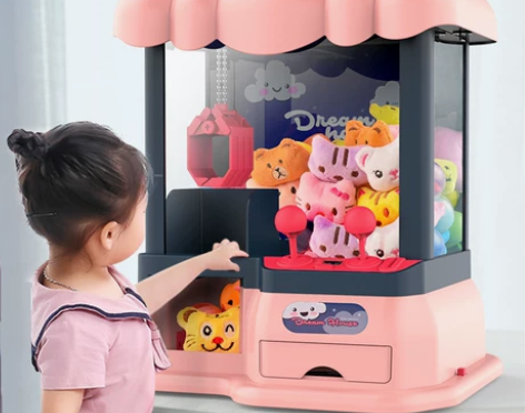 网红抓娃娃机小型儿童家用迷你夹公仔女孩投币...