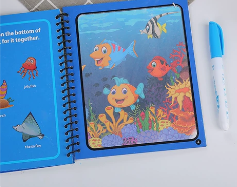 儿童涂色本宝宝益智清水涂鸦水画本反复使用神...