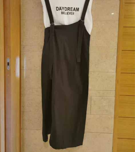 西装背带裙 设计感连衣裙 慵懒风吊带长裙 ...