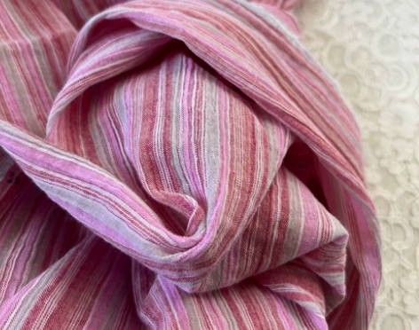 日本进口色织条纹机理压邹风格细棉布一米标价...