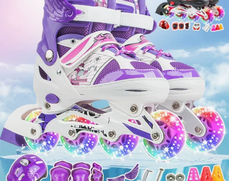 溜冰鞋儿童全套装小孩旱冰鞋滑冰鞋成人轮滑鞋...