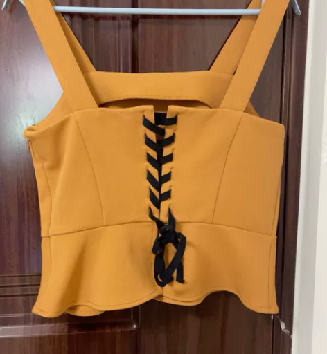 moussy法式复古无袖方领背心女吊带背心...