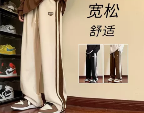 加绒加厚美式复古裤子男秋冬季ins高街潮牌...