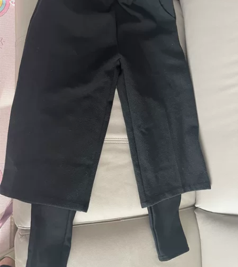 全新加绒毛呢裤子 假两件 适合搭配靴子非常...