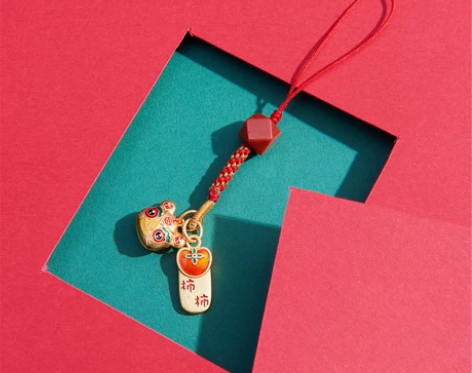 「直播专拍」铜镀金招财柿柿如意小老虎南红编...