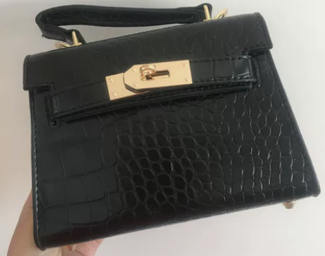 质感黑色小包包女 韩版时尚手提百搭 单肩斜挎