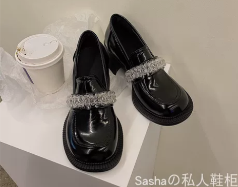 复古粗跟玛丽珍鞋女2021新款英伦风小皮鞋...