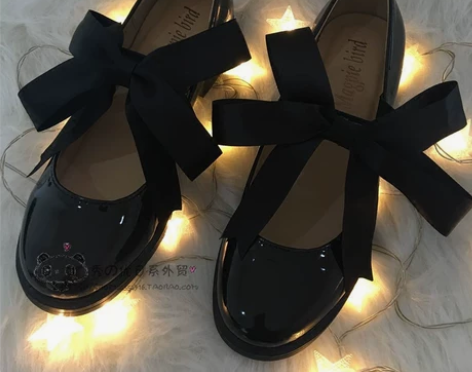 复古玛丽珍鞋女漆皮浅口日系学生小皮鞋chi...