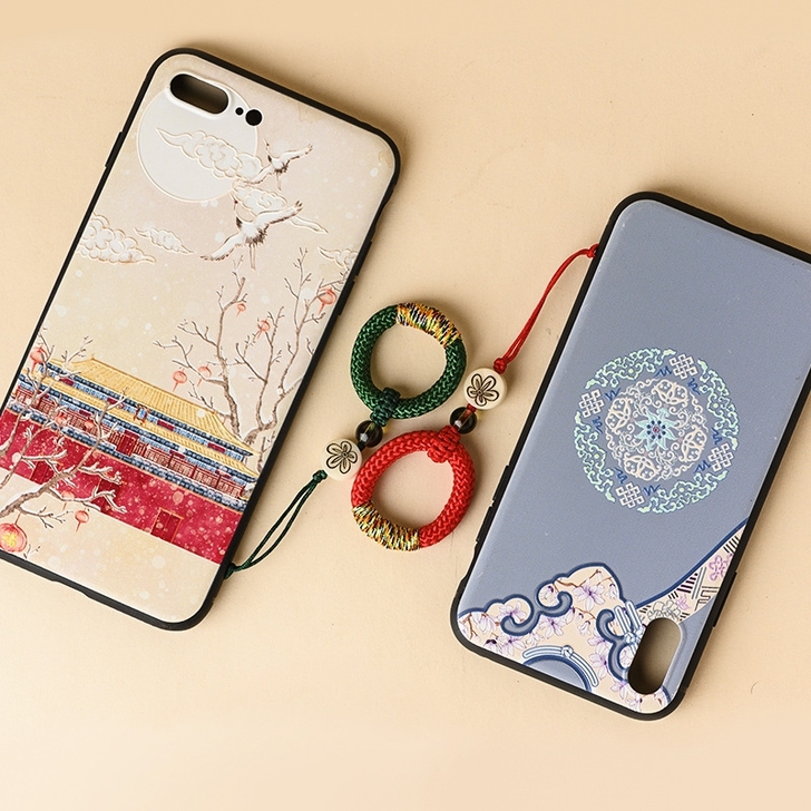 复古编织手机指环扣挂绳短款链个性创意男汽车...