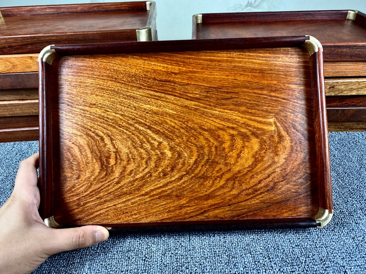 缅甸花梨木托盘 缅甸黄花梨(大国紫檀)托盘...