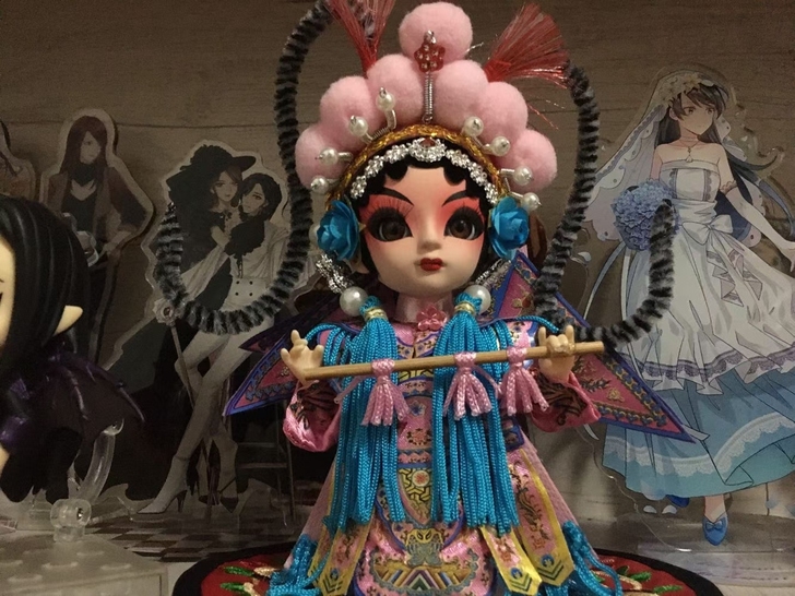 穆桂英  京剧绢人人偶娃娃摆件