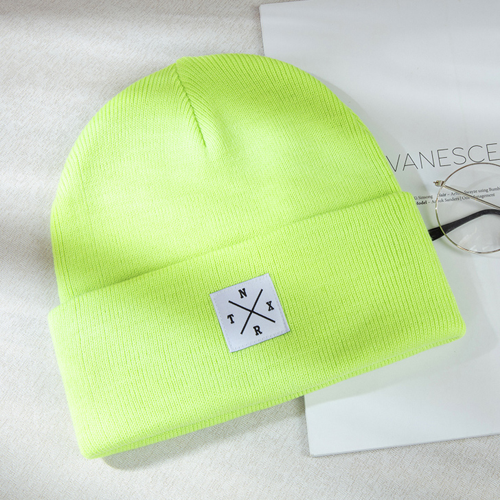 绿色针织毛线帽子女韩版潮百搭韩国秋冬季in...