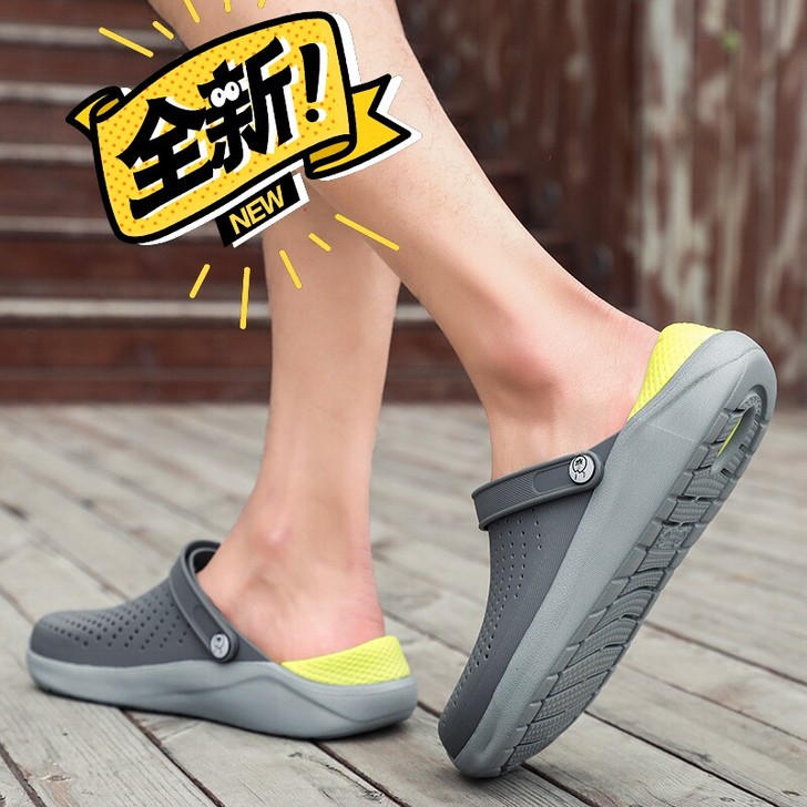 2021低价夏季洞洞鞋男士包头户外两用潮流...