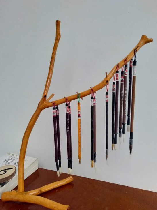 原生态根艺根雕笔挂毛笔架摆件 风格:复古怀...