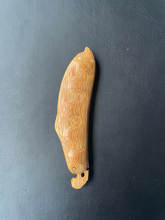 全手工竹制四季豆裁纸刀，小巧轻便，可盘可用...