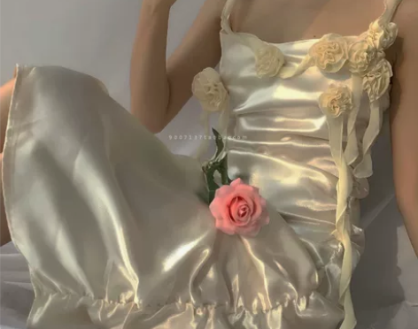 2018新款香槟玫瑰连衣裙女 宫廷法式复古...