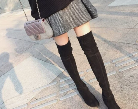 斜纹羊毛A字裙女 冬装新款韩版不规则毛呢半...