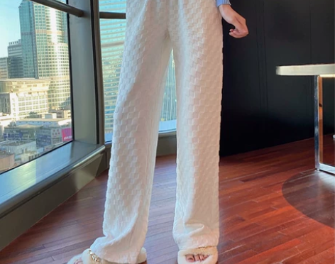 休闲裤女秋冬2022新款设计感小众高腰显瘦...