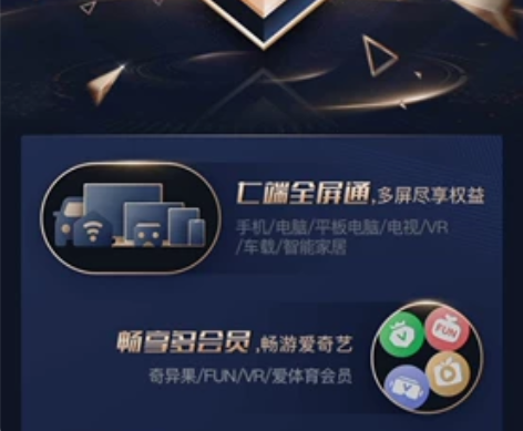 爱奇艺奇异果星钻会员白金会员黄金会员年电视...