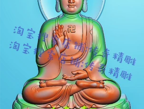 立体大日如来佛精雕图jdp灰度图bmp浮雕...