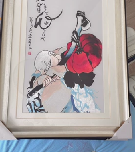 刺绣画 纯绣画，78cm*58cm*3.5...