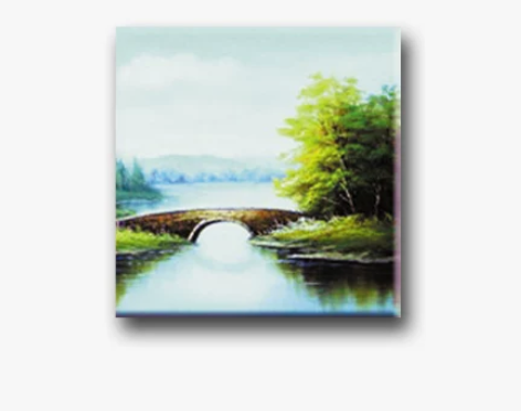 雅美馨手绘油画 风景三联画 现代客厅壁画 ...