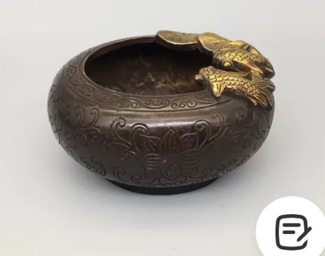 双鱼圆笔洗，工艺精湛 ，包浆醇厚，型态完整...