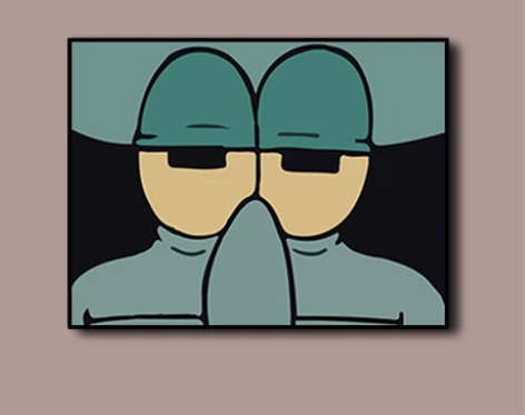 极简可爱海绵宝宝儿童房卡通民宿无框画挂画派...