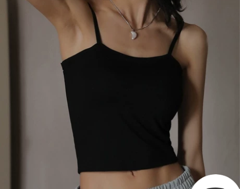 莫代尔背心带胸垫 随性穿搭~