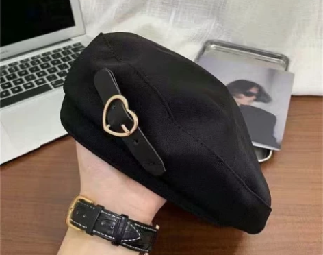 黑色甜拽金属贝雷帽特价清仓，10元包邮!!...